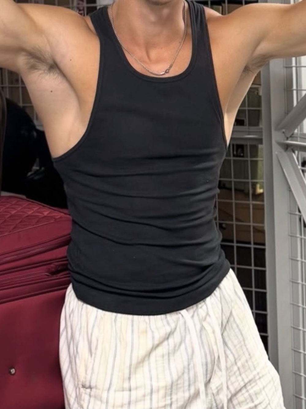 Hanes Classic Black Cotton Tank Top SHIRT Sleeveless Ribbed Tee WIFE BEATER VEST